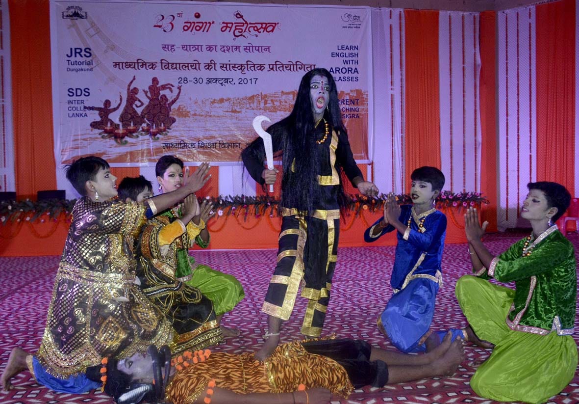 artists performances on the stage of ganga festival in varanasi