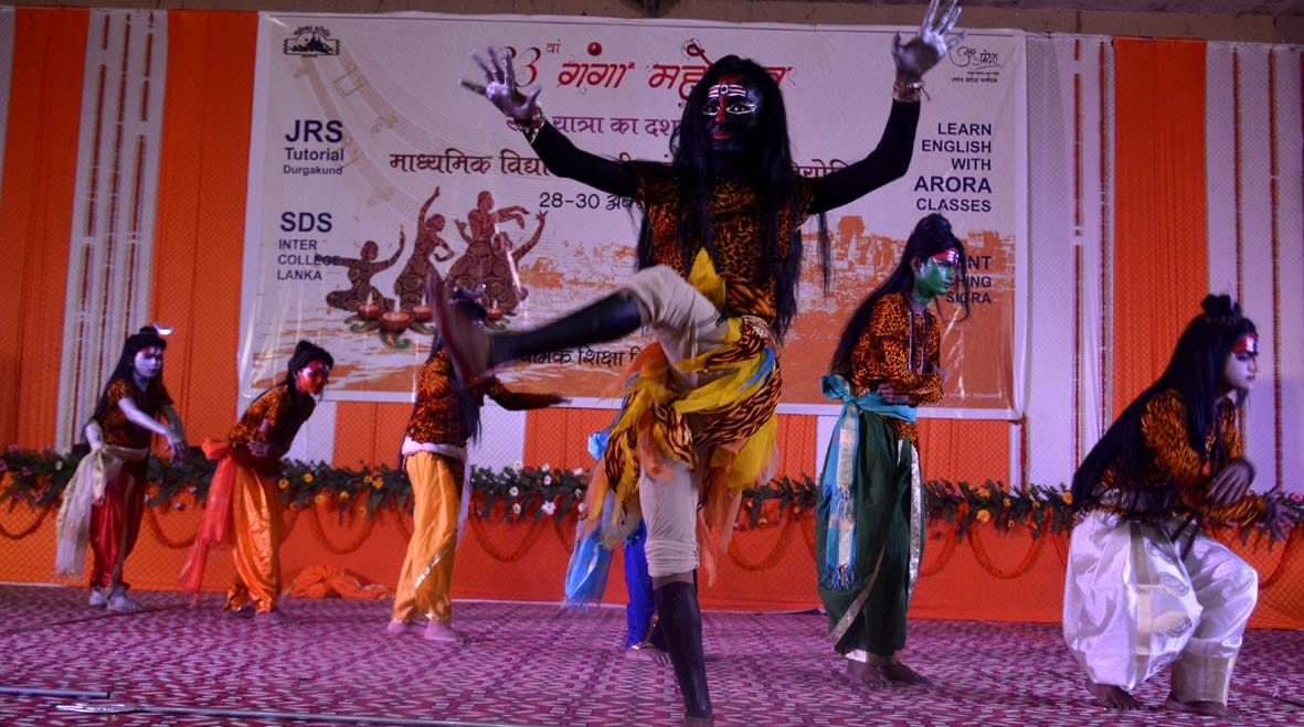artists performances on the stage of ganga festival in varanasi