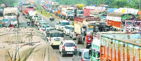 In the highway 'jam'.