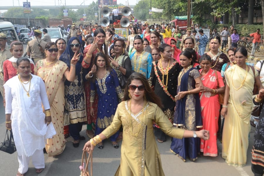 pics of transgenders march in lucknow