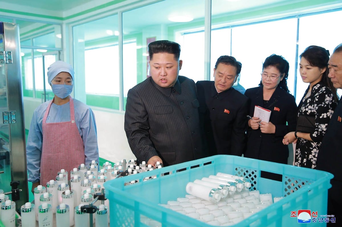 Kim Jong Un appearance with wife at makeup factory in North Korea