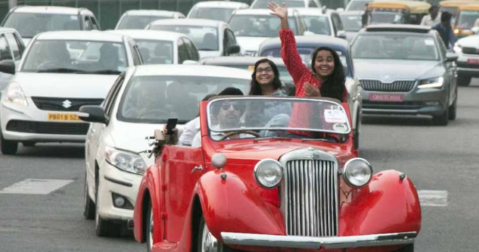 vintage car rally, chandigarh foundation day