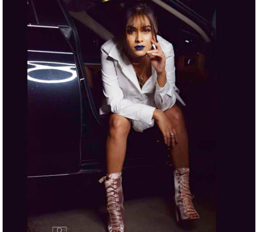 tv actress Nia Sharma photoshoot with blue lipstick
