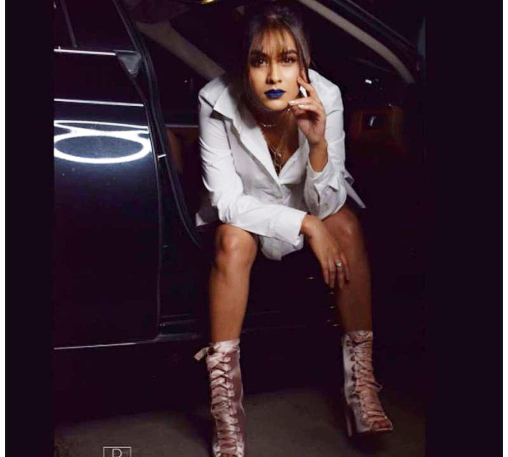 tv actress Nia Sharma photoshoot with blue lipstick