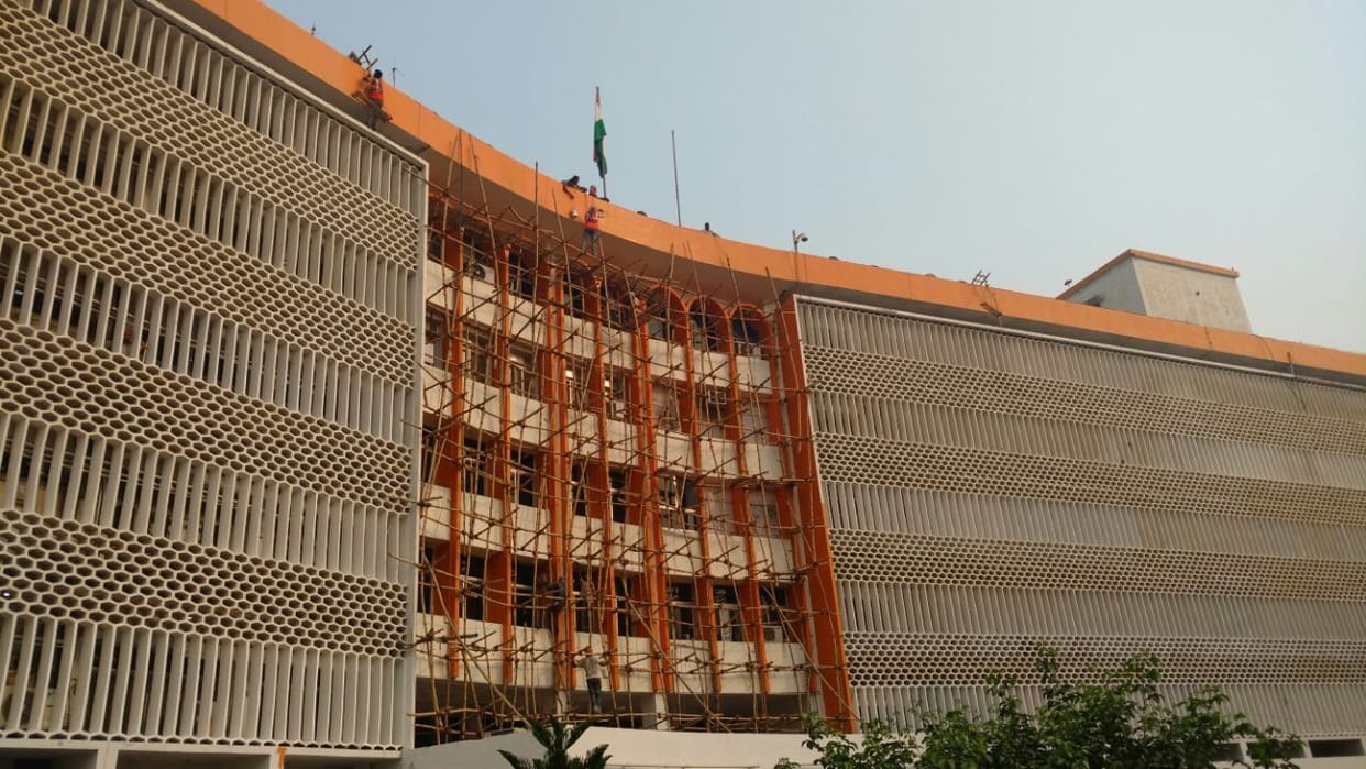 Saffron color painted on cm office building