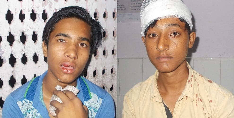 Students who have studied tuition beaten by the buttons of belts and pistols