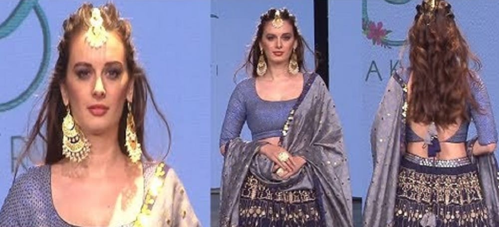 Gorgeous Evelyn Sharma Walks the Ramp For Sukriti And Akriti At IBFW Goa 2017
