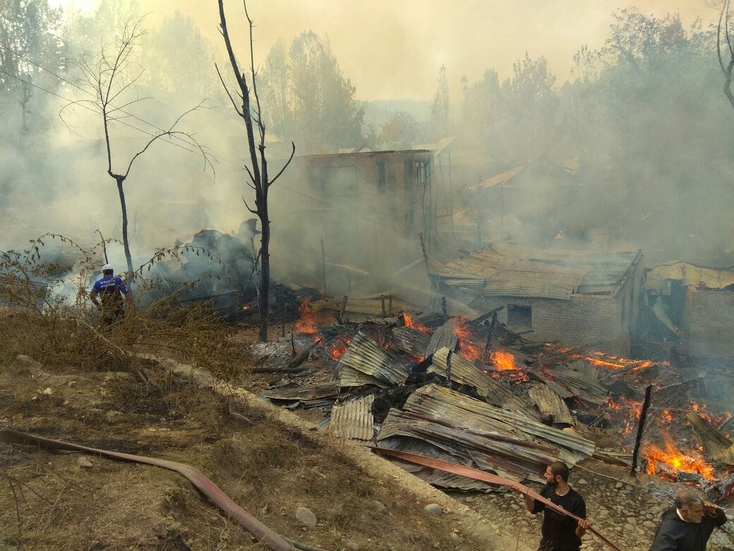  fire on a short circuit with 12 residential structures including 6 residential houses.