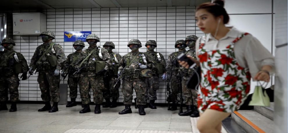 North Korea practiced removing civilians among the growing tension from United States