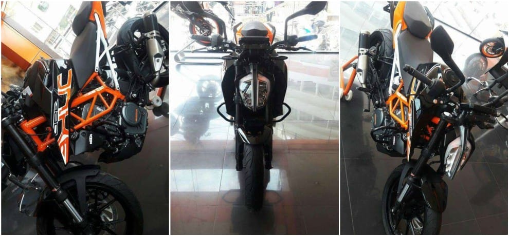 2017 KTM Duke 390 in Black Paint Scheme Spotted in bangalore Dealership