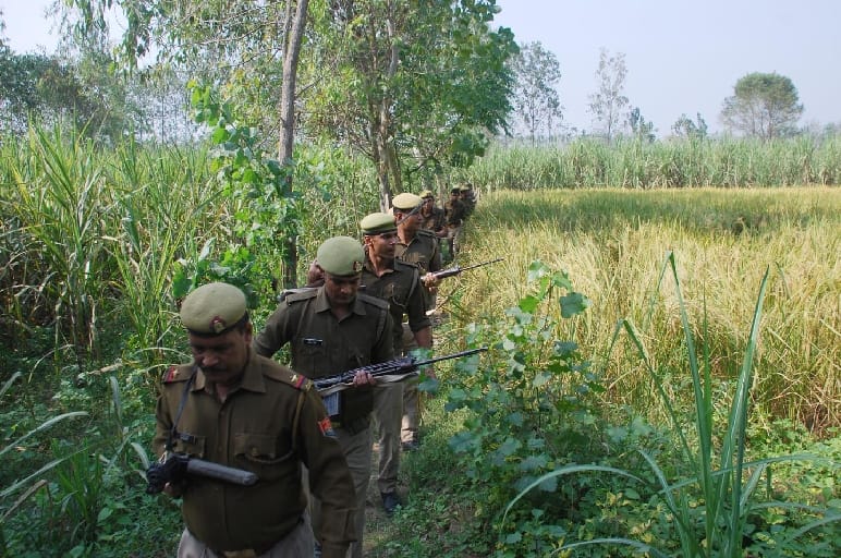 Firing between police and goons