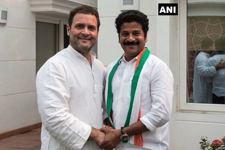 Revanth Reddy who recently resigned from TDP joined Congress