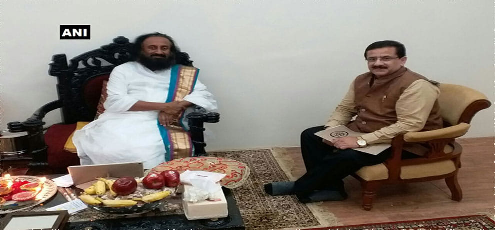 Uttar Pradesh Shia Waqf Board Chief Wasim Rizvi met Sri Sri Ravi Shankar on Ram Temple issue