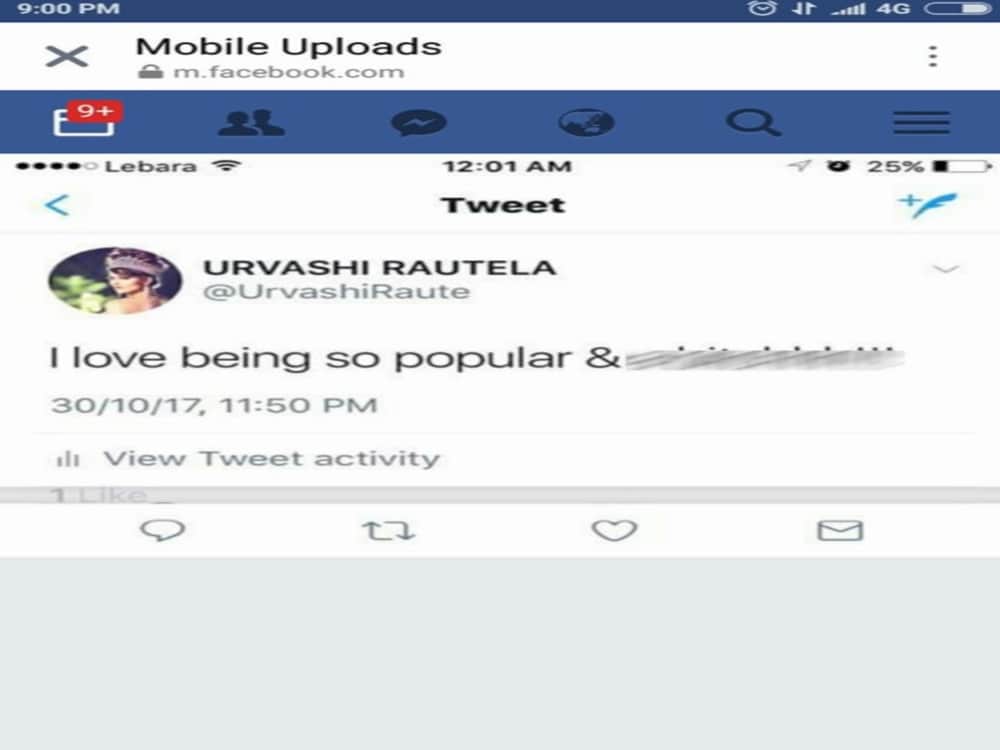 urvashi rautela mother talk about twitter account hacked