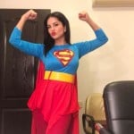 Sunny Leone dresses up as Superwoman for Halloween 
