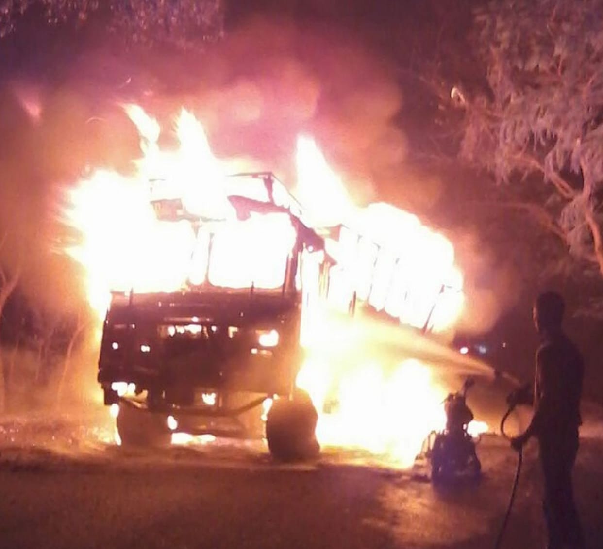 Bike collided with youths blown truck