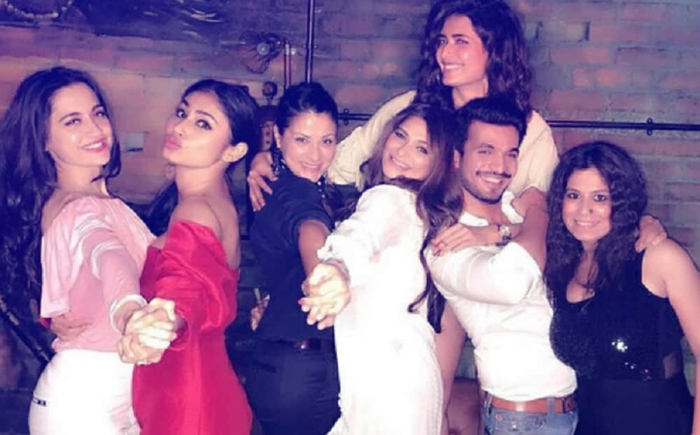 Mouni Roy Ankita Lokhande Drashti Dhami attended birthday bash of Naagin actor Arjun Bijlani 