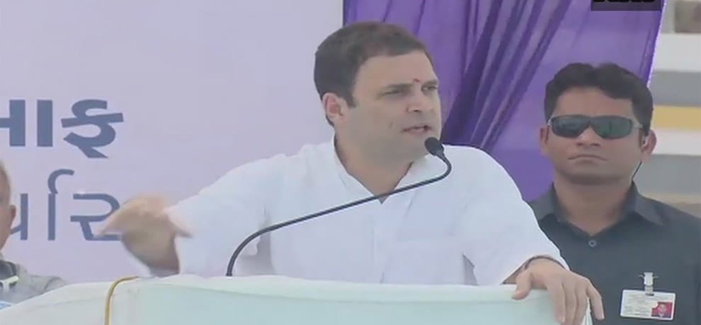 Gujarat election Congress Vice President Rahul Gandhi speaking at public rally in Bharuch