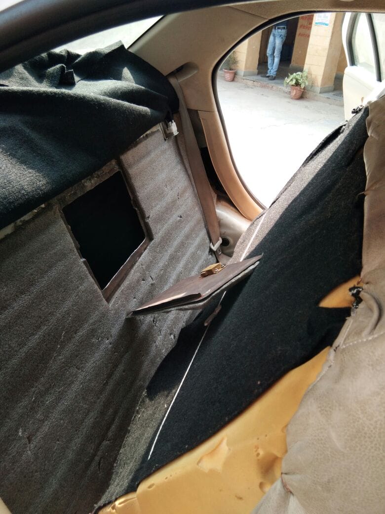 Such Hidden Locker made in the car to hide the black money, yet the police hand