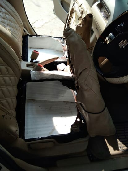 Such Hidden Locker made in the car to hide the black money, yet the police hand