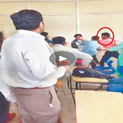 Video : going into college, hooliganism, beaten the student, see photos