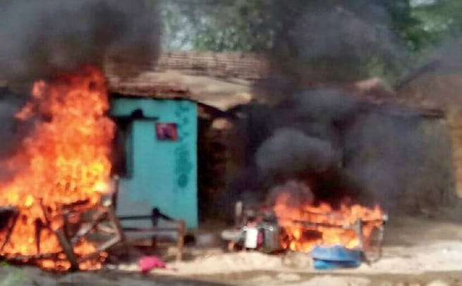 Angry villagers destroy the colony in bhilwara