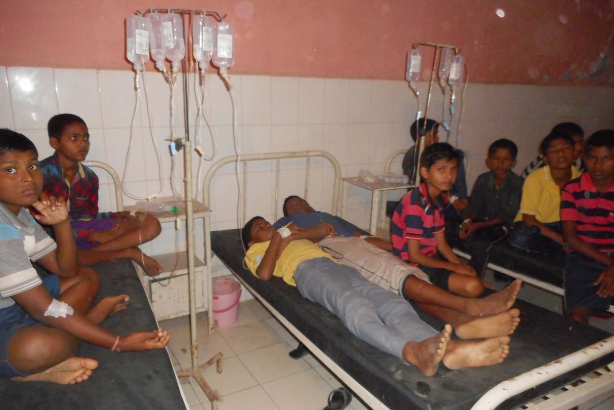 sixty three student sick eating biscuits in school in bhadohi
