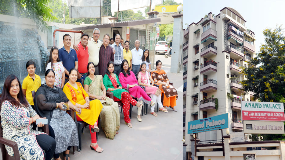 happy family is Anand Palace Apartment