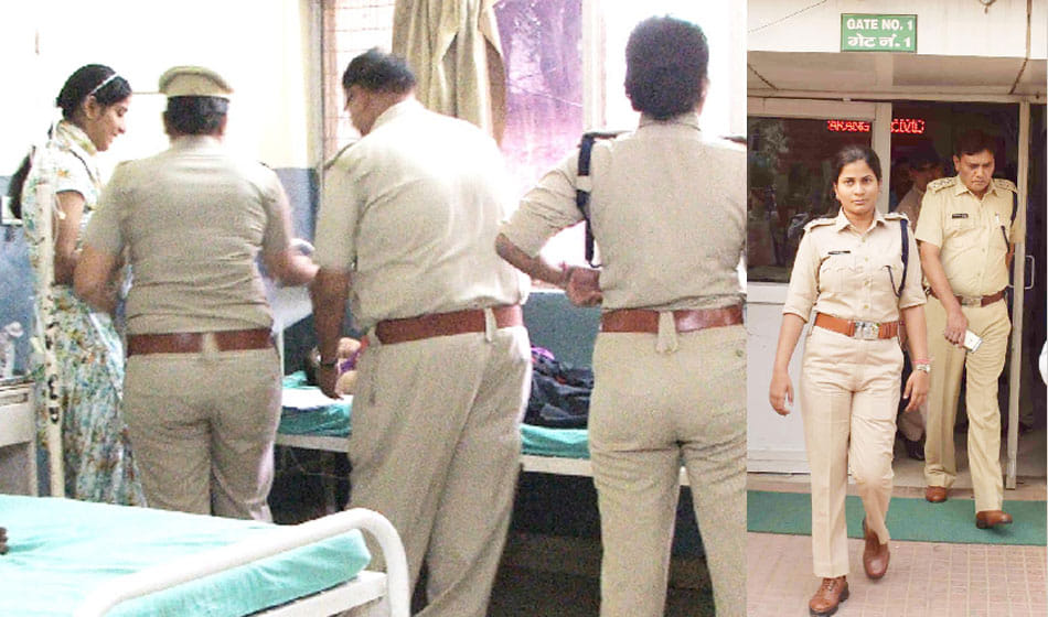 woman accused a baba to molest and grab land took poison in police station 