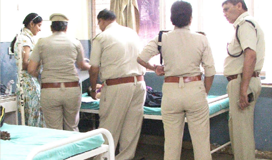 woman accused a baba to molest and grab land took poison in police station 