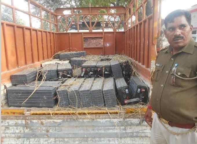 The stolen battery was brought under the straw hiding
