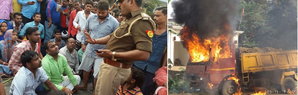 डंपर ने साइकिल सवार बहनों को कुचला, एक की मौत