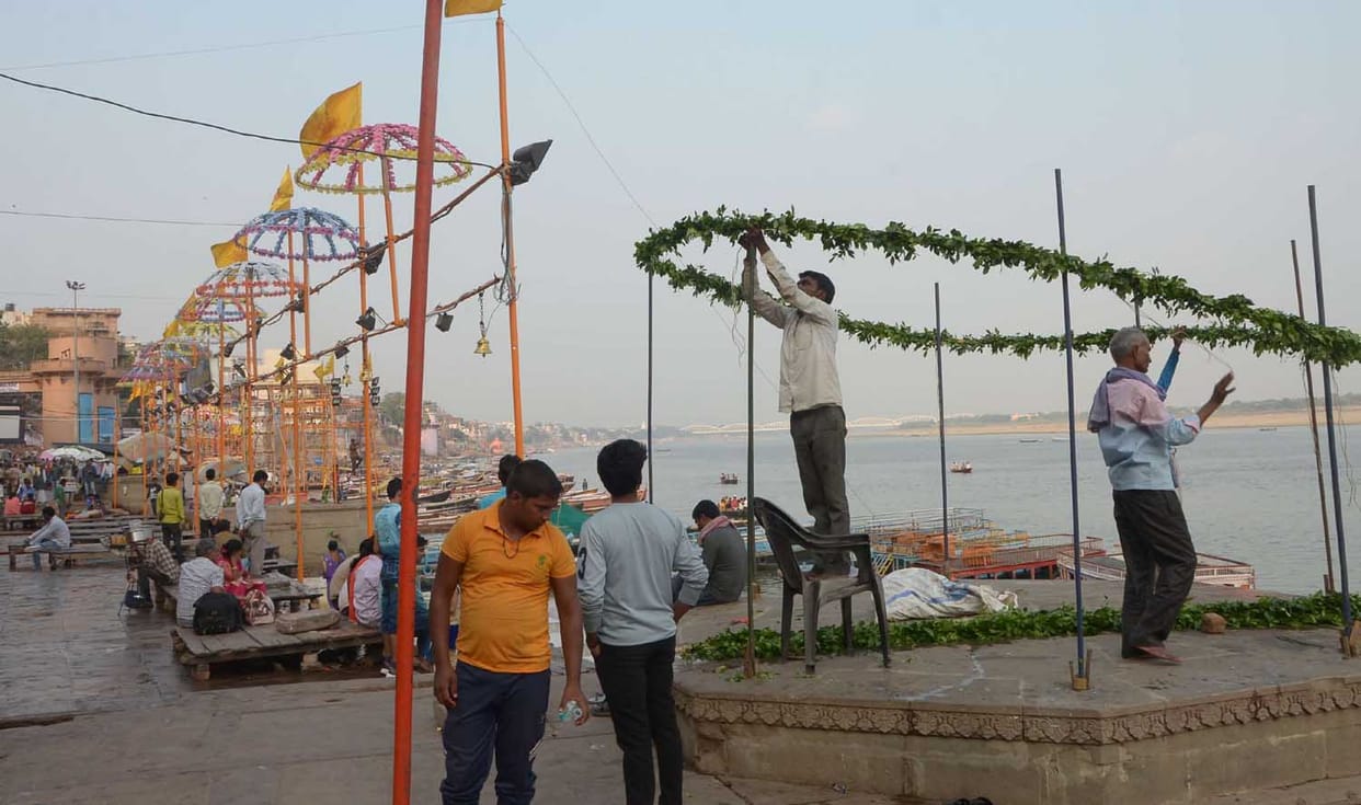 varanasi is set for dev deepawali decoration over