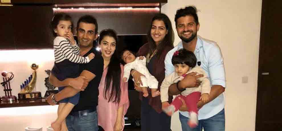 suresh raina met gautam gambhir daughter and share a photo on his instagram account