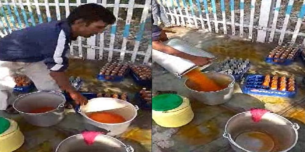 two man are making such cold drinks, video viral