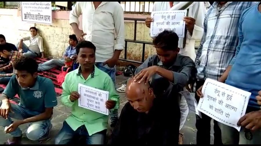 a handicap cut his hair for unique protest in kota
