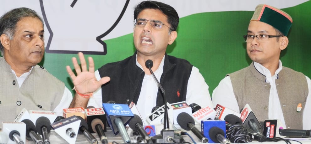 himachal assembly election ex union minister sachin pilot charges on sukhram