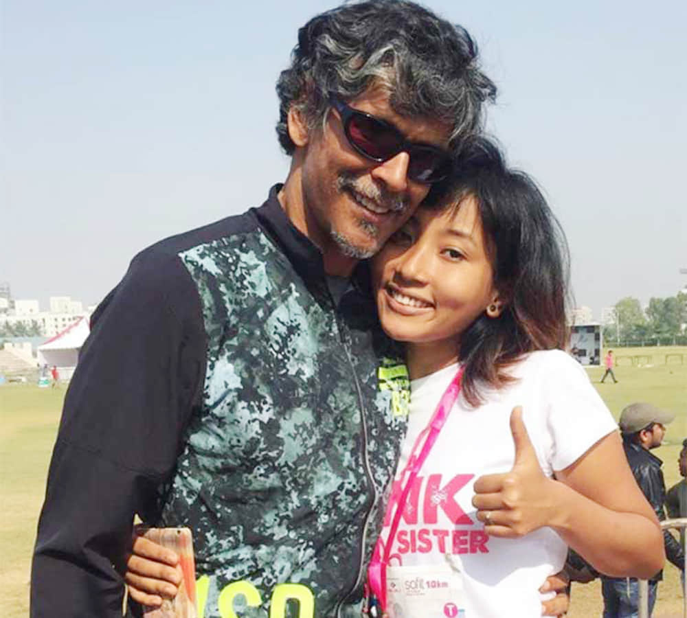 model milind soman and his girlfriend ankita konwar watch video