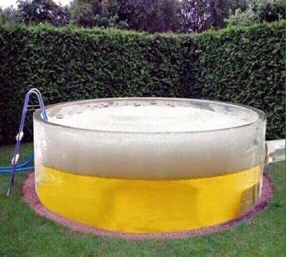 first ever beer swimming pool at Tarrenz in Austria 