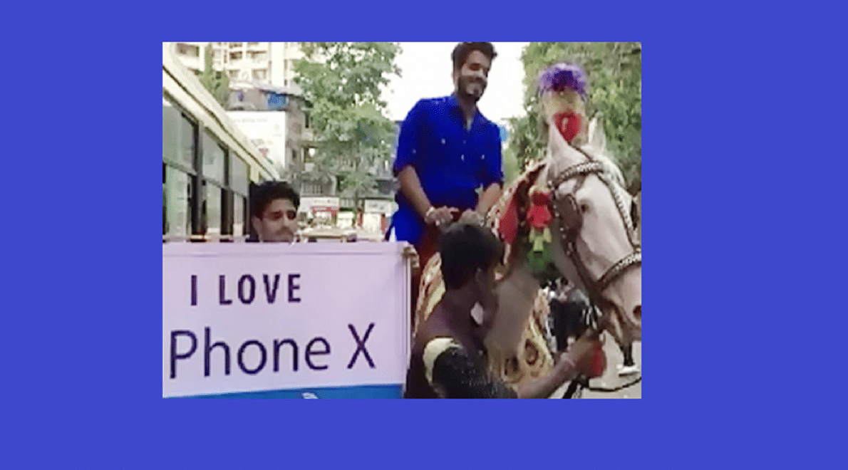 iPhone X love story with Mumbai man, went to receive iphone with riding a horse