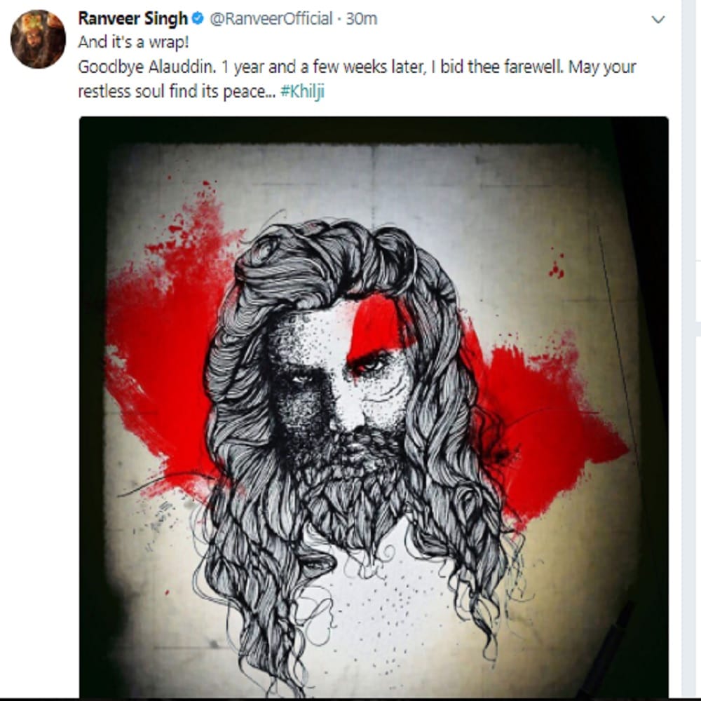 ranveer singh latest tweet about allauddin khilji made sensation amongst everyone 
