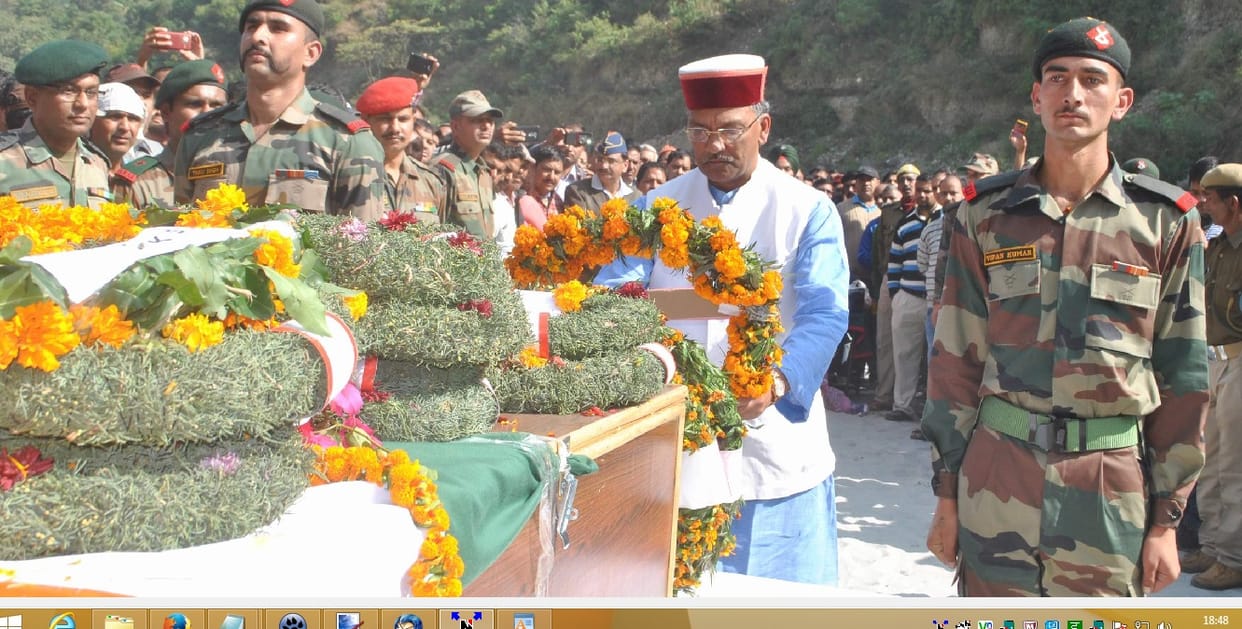 CM Trivendra singh rawat planted a plant in memory of martyr suraj