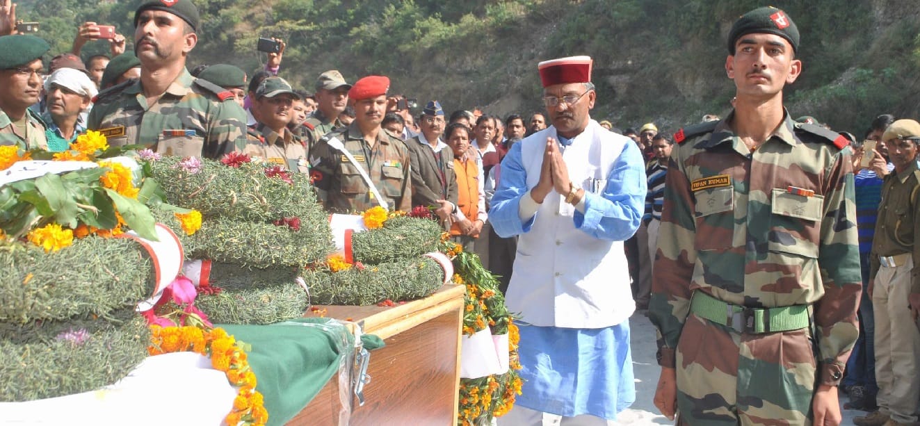 CM Trivendra singh rawat planted a plant in memory of martyr suraj