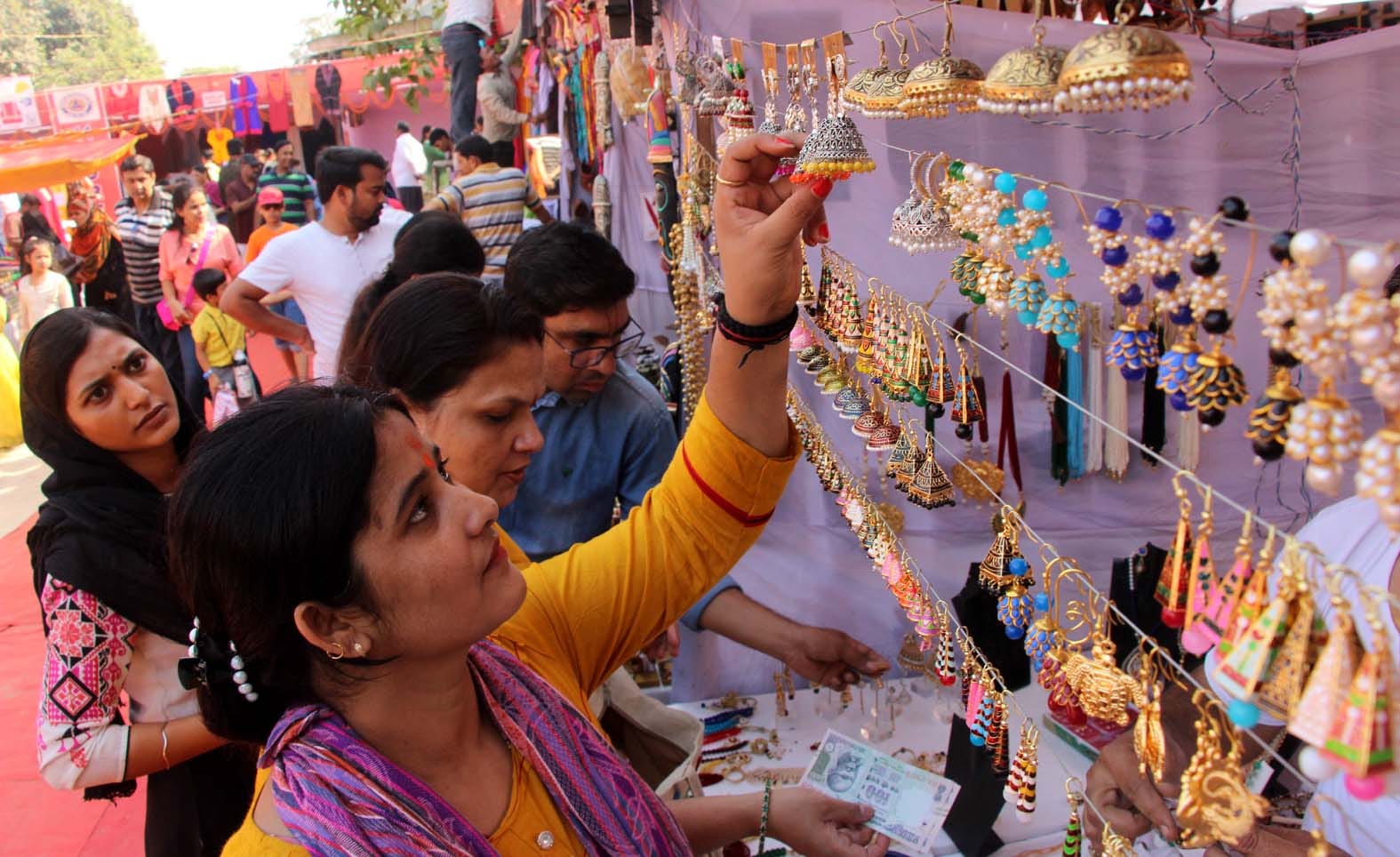 crafts fair in varanasi, people bought essential goods