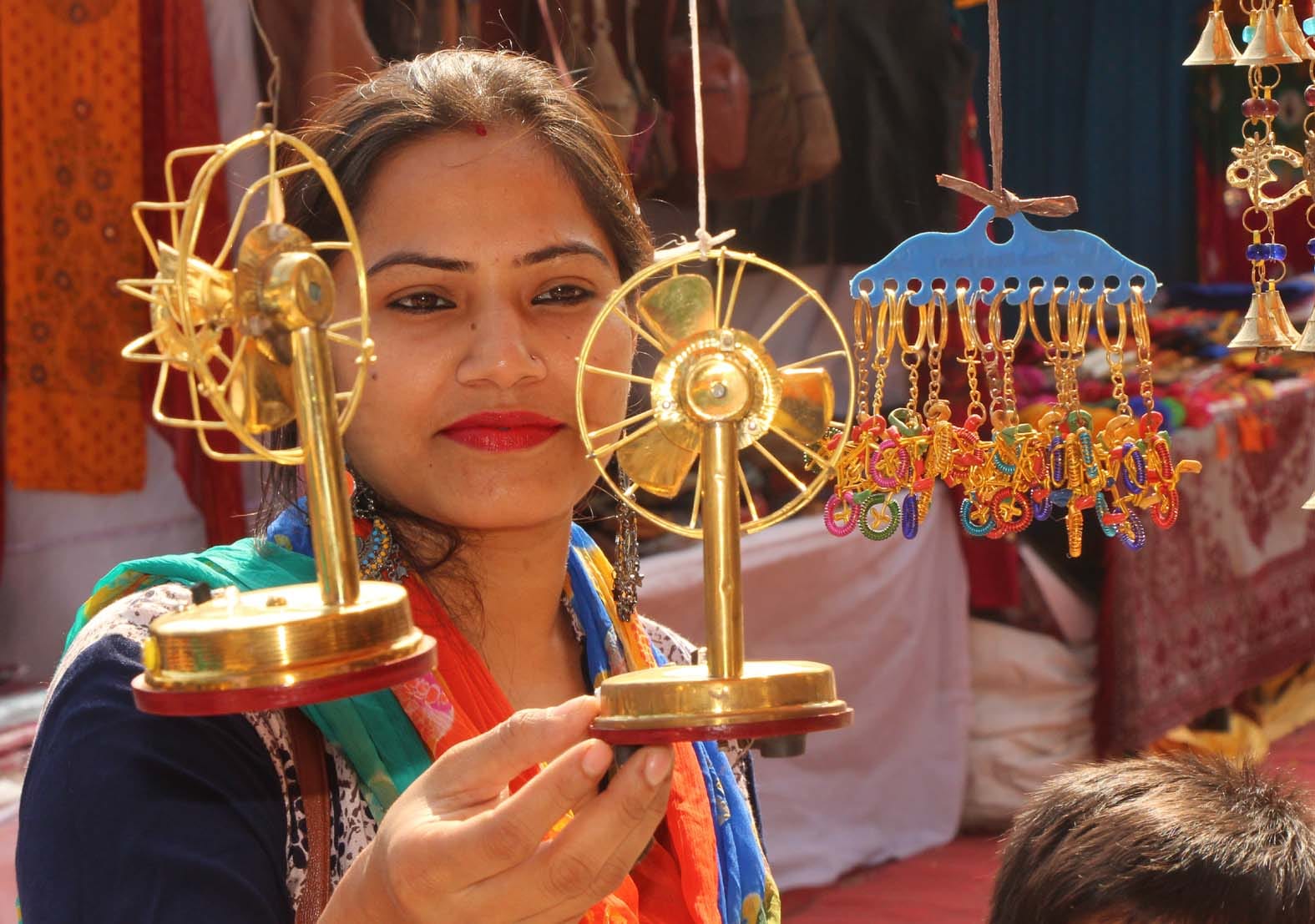 crafts fair in varanasi, people bought essential goods