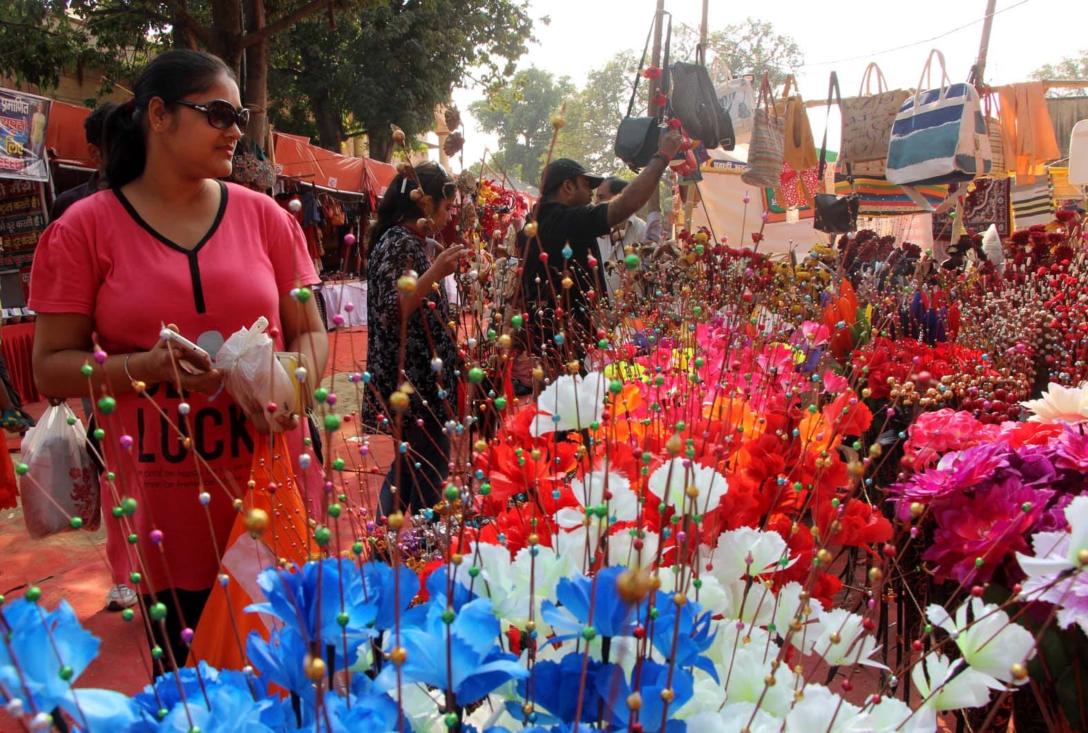 crafts fair in varanasi, people bought essential goods
