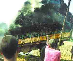 Crop falls prey of Fire
