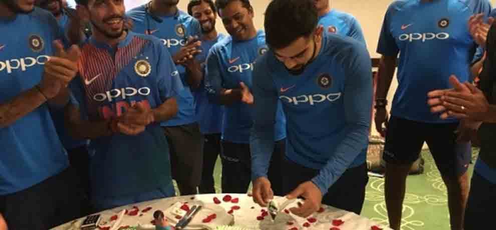 team india celebrates virat kohlis 29th birthday