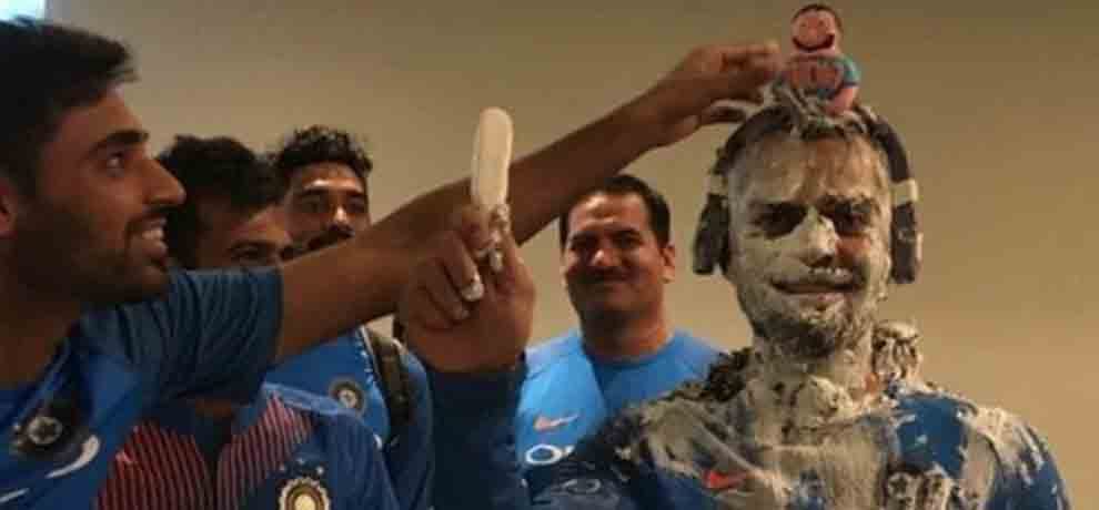 team india celebrates virat kohlis 29th birthday
