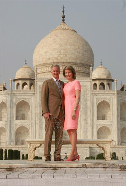 Belgium king and queen visited taj mahal 